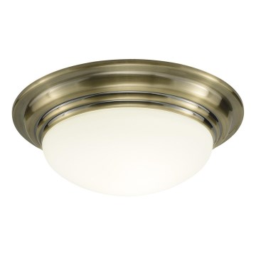 Där Lighting BAR5275 - Koupelnové stropní svítidlo BARCLAY 1xE27/60W/230V pr. 31 cm mosaz