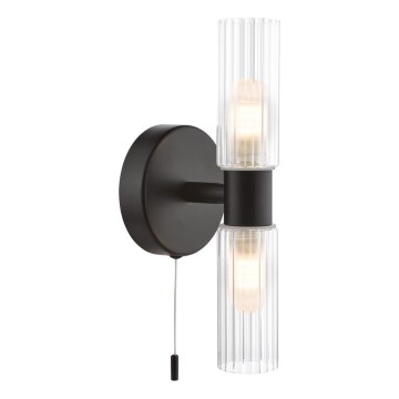 Där Lighting BOL0922 - Koupelnová nástěnná lampa BOLTON 2xG9/5W/230V IP44 černá