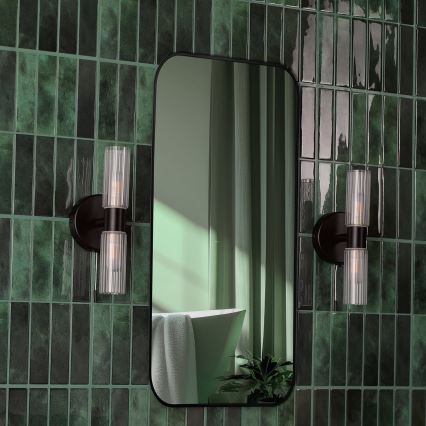 Där Lighting BOL0922 - Koupelnová nástěnná lampa BOLTON 2xG9/5W/230V IP44 černá