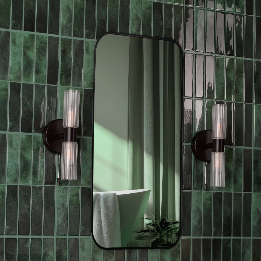 Där Lighting BOL0922 - Koupelnová nástěnná lampa BOLTON 2xG9/5W/230V IP44 černá