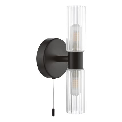 Där Lighting BOL0922 - Koupelnová nástěnná lampa BOLTON 2xG9/5W/230V IP44 černá
