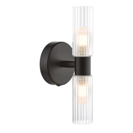 Där Lighting BOL0922 - Koupelnová nástěnná lampa BOLTON 2xG9/5W/230V IP44 černá