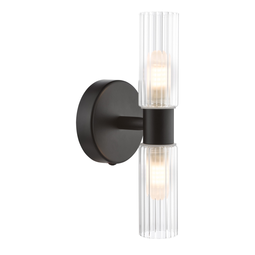 Där Lighting BOL0922 - Koupelnová nástěnná lampa BOLTON 2xG9/5W/230V IP44 černá