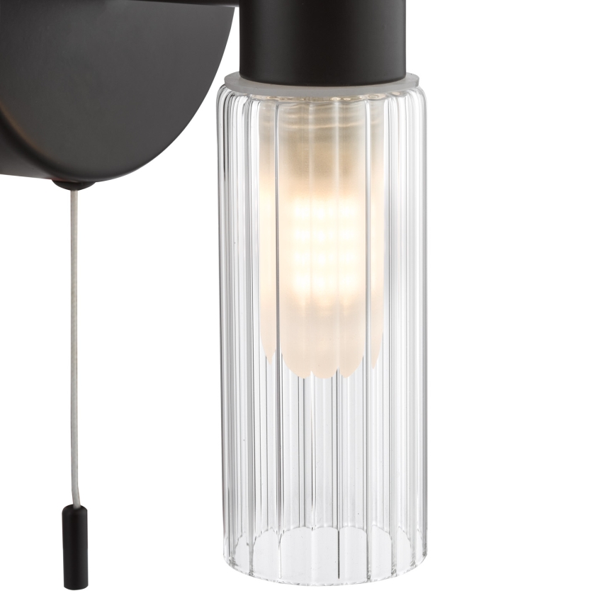 Där Lighting BOL0922 - Koupelnová nástěnná lampa BOLTON 2xG9/5W/230V IP44 černá
