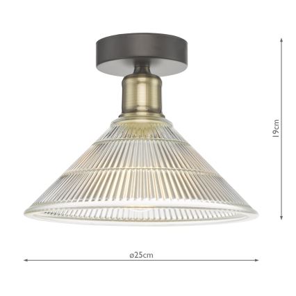 Där Lighting BOY0175 - Stropní svítidlo BOYD 1xE27/60W/230V pr. 25 cm mosaz/čirá