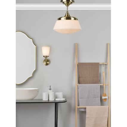 Där Lighting CAD0175 - Koupelnový přisazený lustr CADEN 1xE27/60W/230V IP44 mosaz
