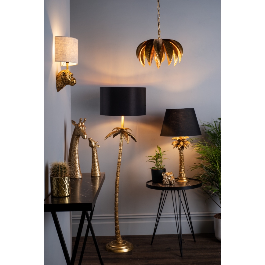 Där Lighting CAR0135 - Lustr na řetězu CARA 1xE27/60W/230V zlatá