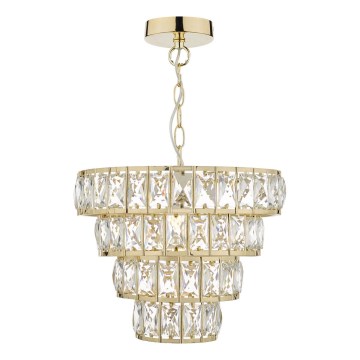 Där Lighting CER0135 - Lustr na řetězu CERYS 1xE27/60W/230V zlatá
