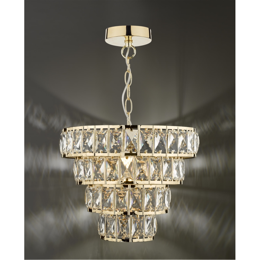 Där Lighting CER0135 - Lustr na řetězu CERYS 1xE27/60W/230V zlatá