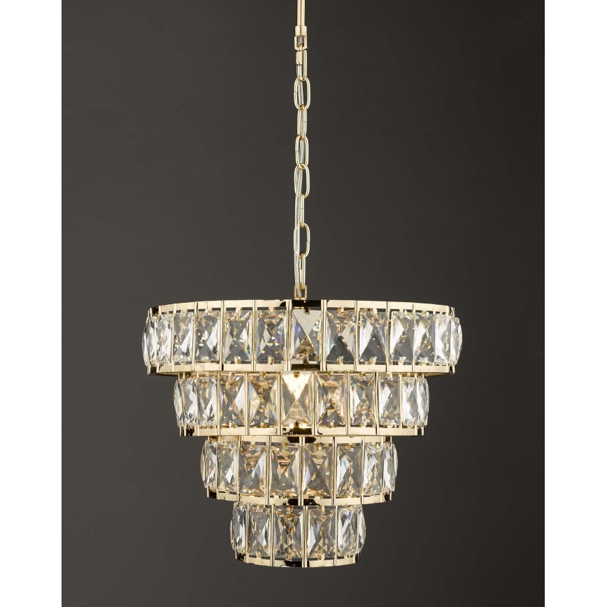 Där Lighting CER0135 - Lustr na řetězu CERYS 1xE27/60W/230V zlatá