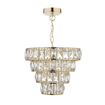 Där Lighting CER0135 - Lustr na řetězu CERYS 1xE27/60W/230V zlatá