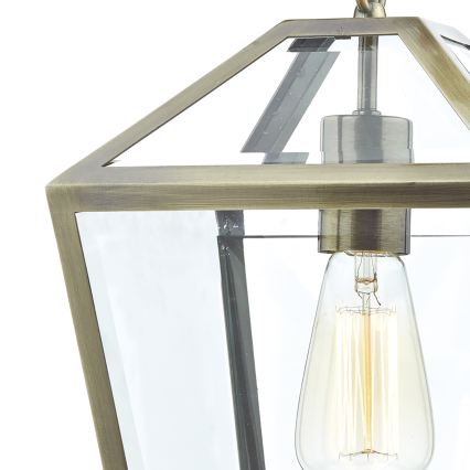 Där Lighting CHU0175 - Lustr na řetězu CHURCHILL 1xE27/60W/230V mosaz