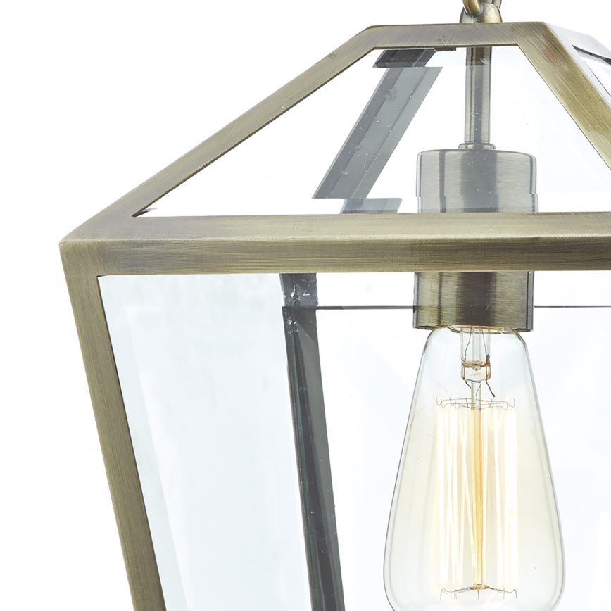 Där Lighting CHU0175 - Lustr na řetězu CHURCHILL 1xE27/60W/230V mosaz