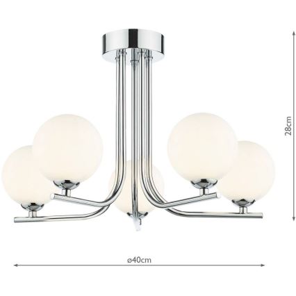 Där Lighting CRA5450-02 - Lustr na tyči CRADLE 5xG9/25W/230V lesklý chrom