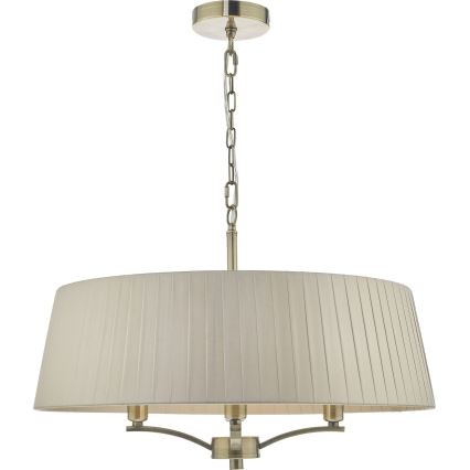 Där Lighting CRI0429 - Lustr na řetězu CRISTIN 4xE14/40W/230V mosaz/taupe