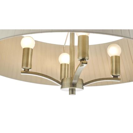 Där Lighting CRI0429 - Lustr na řetězu CRISTIN 4xE14/40W/230V mosaz/taupe