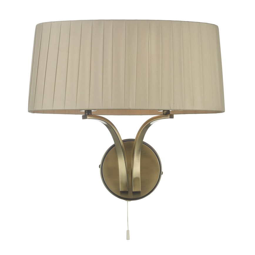 Där Lighting CRI0929 - Nástěnná lampa CRISTIN 2xE14/40W/230V mosaz/taupe