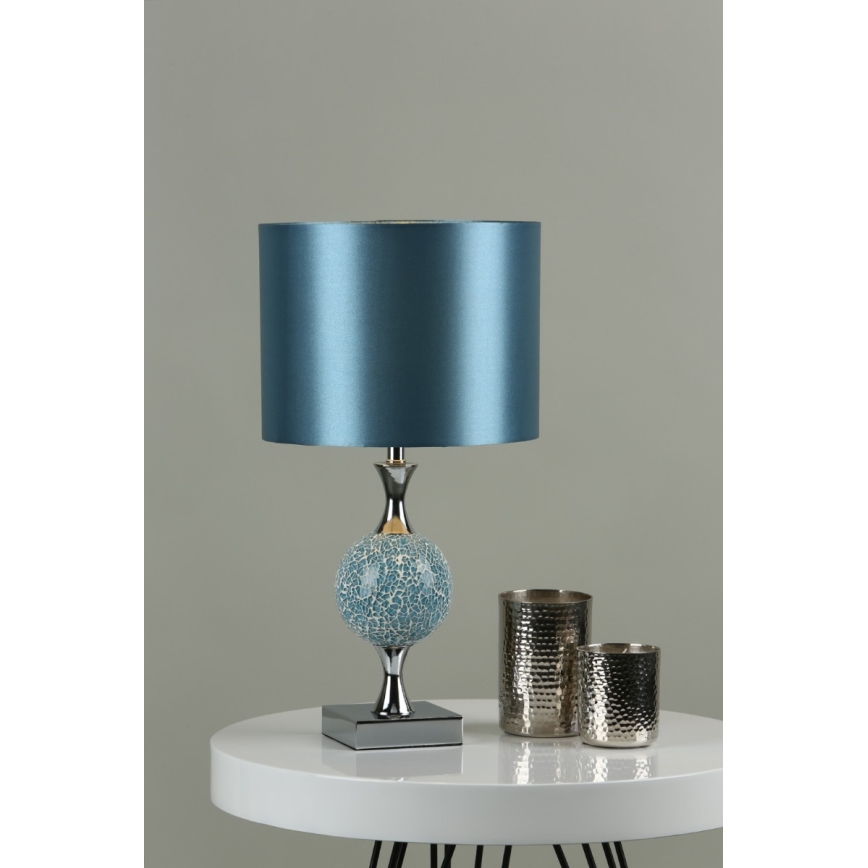 Där Lighting ELS4223 - Stolní lampa ELSA 1xE27/40W/230V modrá/lesklý chrom