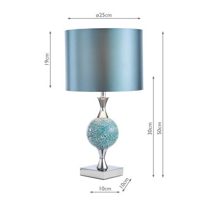 Där Lighting ELS4223 - Stolní lampa ELSA 1xE27/40W/230V modrá/lesklý chrom