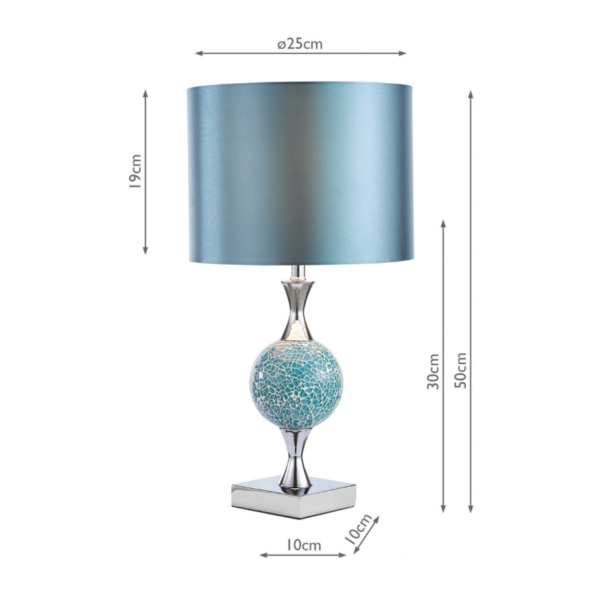Där Lighting ELS4223 - Stolní lampa ELSA 1xE27/40W/230V modrá/lesklý chrom