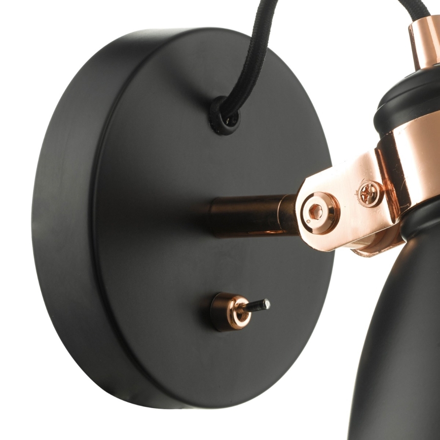 Där Lighting FRE0722 - Nástěnné bodové svítidlo FREDERICK 1xE14/40W/230V černá