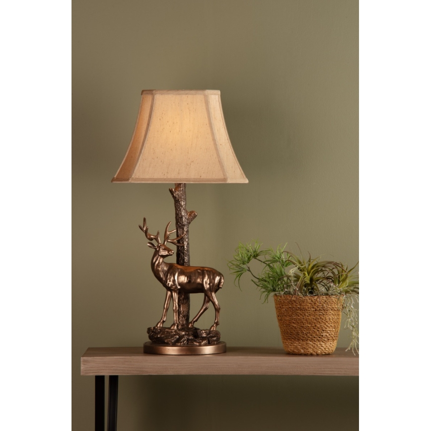 Där Lighting GUL5545-X - Stolní lampa GULLIVER 1xE27/60W/230V béžová/bronzová