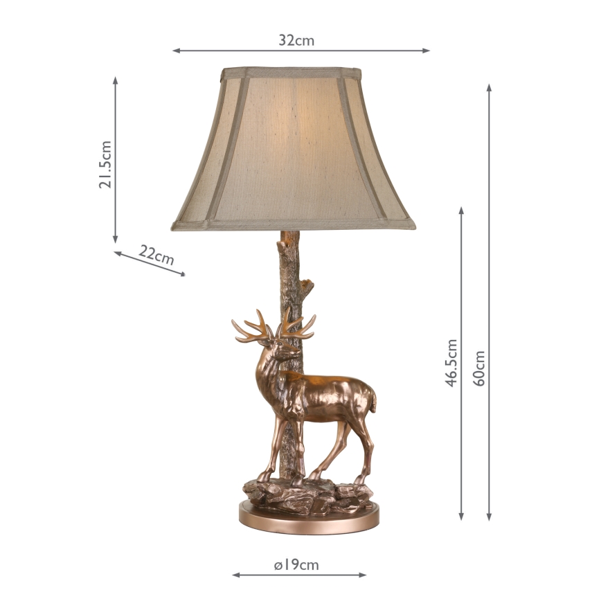 Där Lighting GUL5545-X - Stolní lampa GULLIVER 1xE27/60W/230V béžová/bronzová