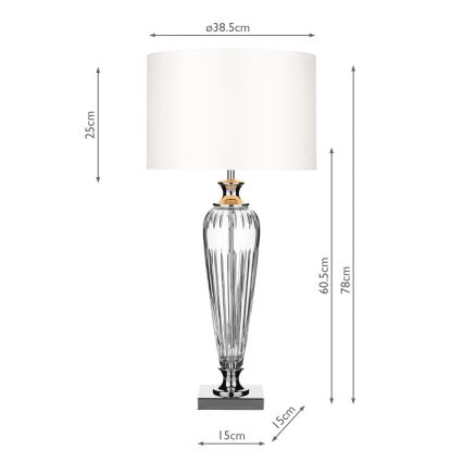 Där Lighting HIN4208 - Stolní lampa HINTON 1xE27/60W/230V bílá/lesklý chrom