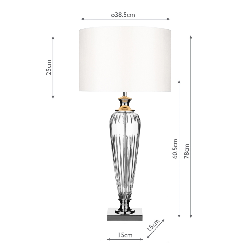 Där Lighting HIN4208 - Stolní lampa HINTON 1xE27/60W/230V bílá/lesklý chrom