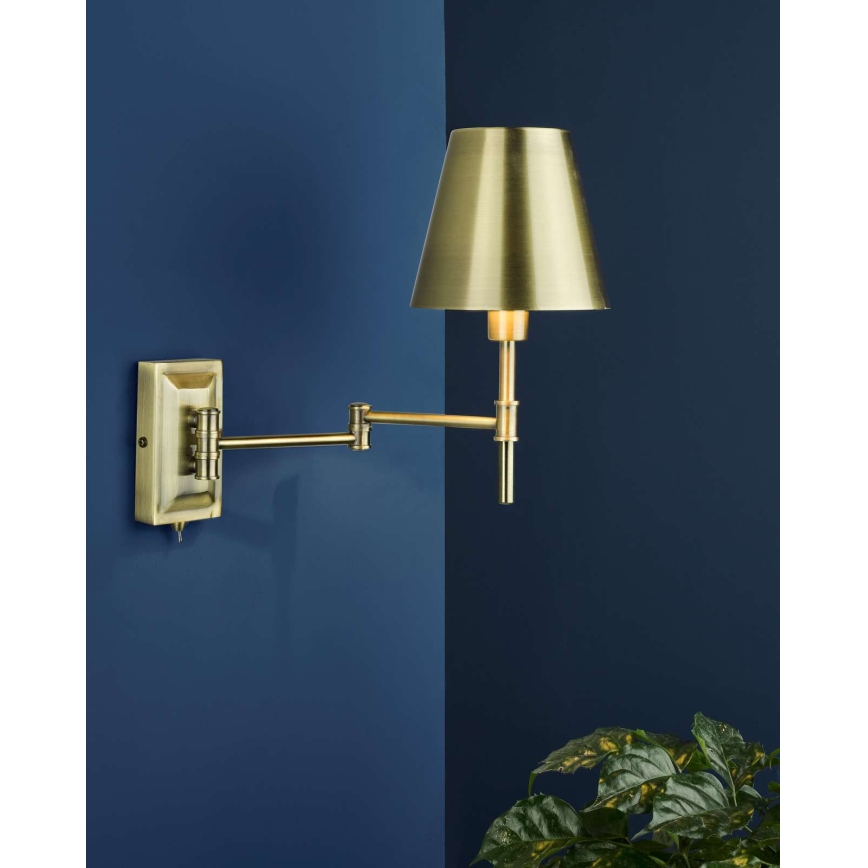 Där Lighting KEN0775 - Flexibilní nástěnná lampa KENSINGTON 1xE14/25W/230V mosaz