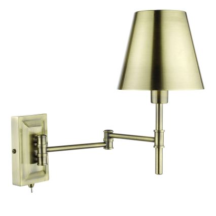Där Lighting KEN0775 - Flexibilní nástěnná lampa KENSINGTON 1xE14/25W/230V mosaz
