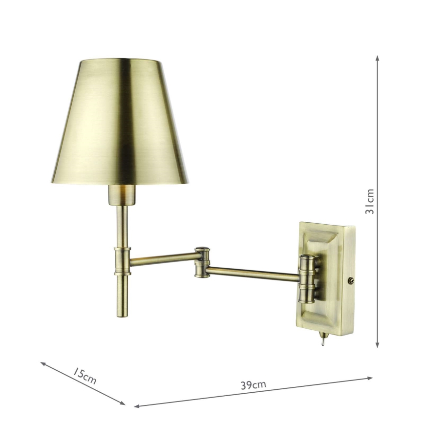 Där Lighting KEN0775 - Flexibilní nástěnná lampa KENSINGTON 1xE14/25W/230V mosaz