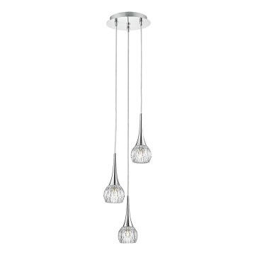 Där Lighting LYA0350 - Lustr na lanku LYALL 3xG9/40W/230V lesklý chrom