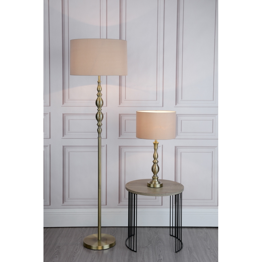 Där Lighting MAD4275 - Stolní lampa MADRID 1xE27/60W/230V hnědá/mosaz