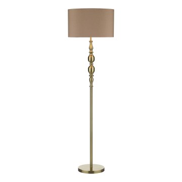 Där Lighting MAD4975 - Stojací lampa MADRID 1xE27/60W/230V hnědá/mosaz