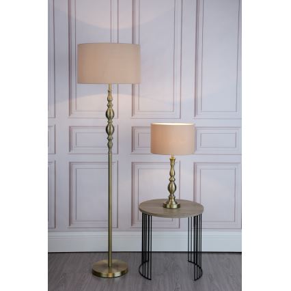 Där Lighting MAD4975 - Stojací lampa MADRID 1xE27/60W/230V hnědá/mosaz