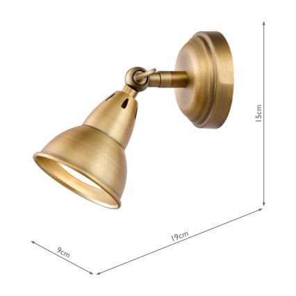 Där Lighting NAT0742 - Nástěnné bodové svítidlo NATHANIEL 1xGU10/11W/230V mosaz