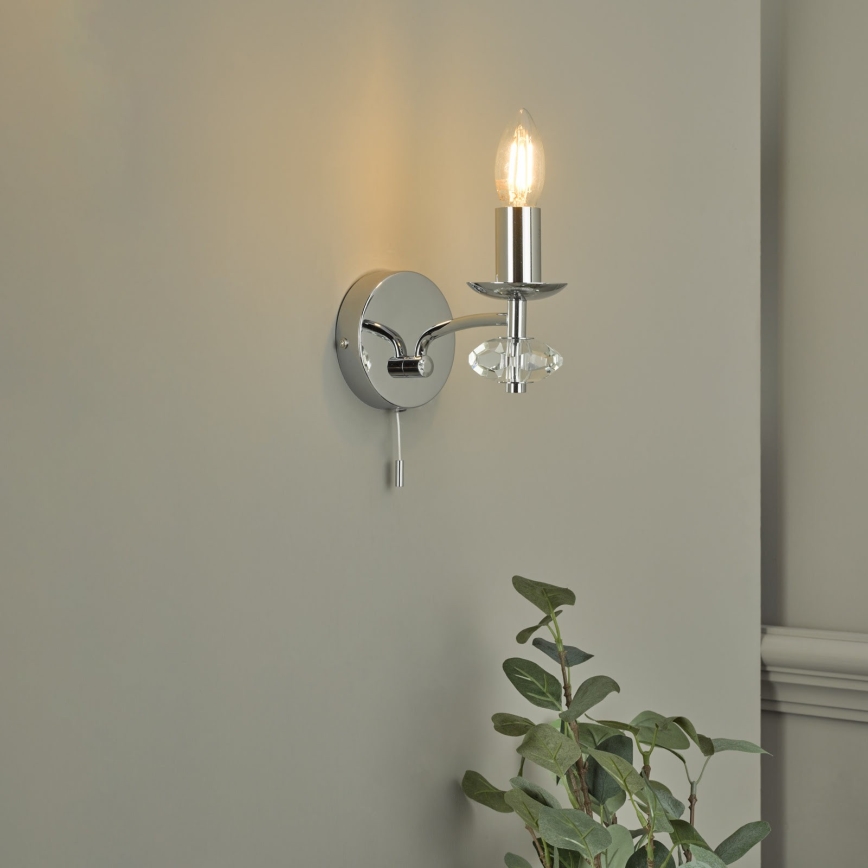 Där Lighting OLE0750 - Nástěnná lampa OLEANA 1xE14/40W/230V lesklý chrom