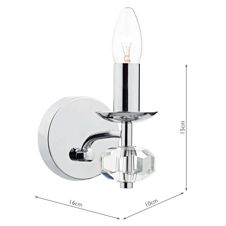 Där Lighting OLE0750 - Nástěnná lampa OLEANA 1xE14/40W/230V lesklý chrom