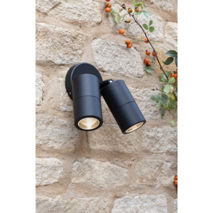 Där Lighting ORT0922 - LED Venkovní nástěnné bodové svítidlo ORTEGA 2xGU10/5W/230V IP65 černá