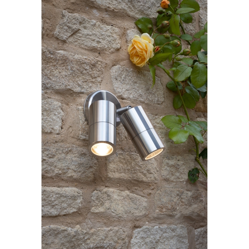 Där Lighting ORT0968 - LED Venkovní nástěnné bodové svítidlo ORTEGA 2xGU10/5W/230V IP65 lesklý chrom