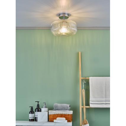 Där Lighting RIV5208 - Koupelnový přisazený lustr RIVA 1xE27/60W/230V IP44 lesklý chrom
