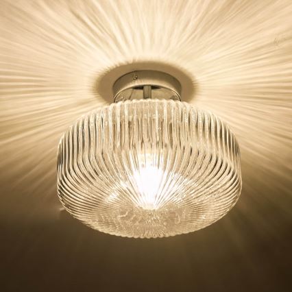 Där Lighting RIV5208 - Koupelnový přisazený lustr RIVA 1xE27/60W/230V IP44 lesklý chrom