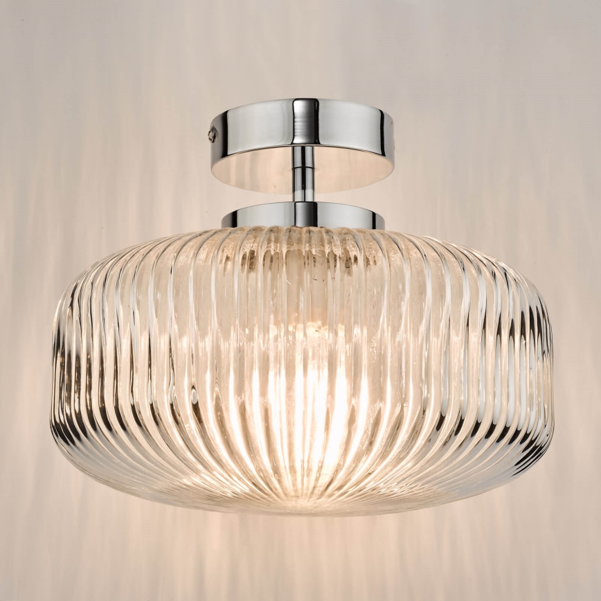 Där Lighting RIV5208 - Koupelnový přisazený lustr RIVA 1xE27/60W/230V IP44 lesklý chrom