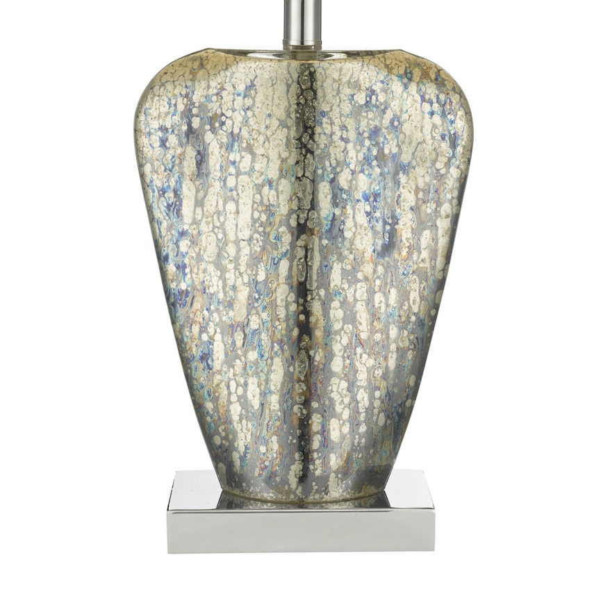 Där Lighting SYR4235 - Stolní lampa SYRACUSE 1xE27/60W/230V lesklý chrom/krémová