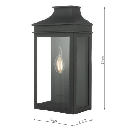 Där Lighting VAP5222 - Venkovní nástěnné svítidlo VAPOUR 1xE14/60W/230V IP44 černá