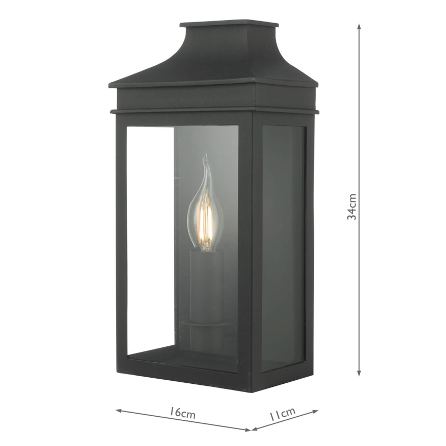 Där Lighting VAP5222 - Venkovní nástěnné svítidlo VAPOUR 1xE14/60W/230V IP44 černá
