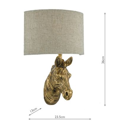 Där Lighting ABB0735 - Nástěnná lampa ABBY 1xE14/40W/230V len/zlatá