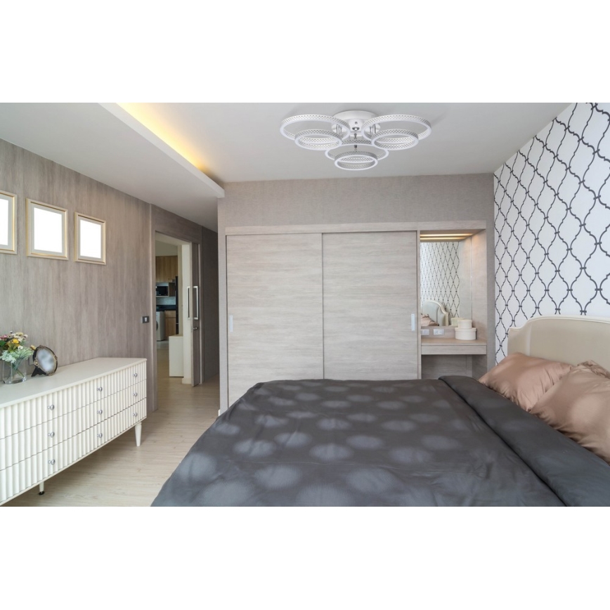 De Markt - LED Stmívatelné stropní svítidlo AURICH LED/70W/230V + dálkové ovládání