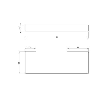 Deante ADM_A611 - Nástěnný věšák na ručníky MOKKO 30 cm bílá